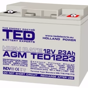 acumulator 12v 23a agm vrla high rate 181x76x167mm m5 ted battery expert holland