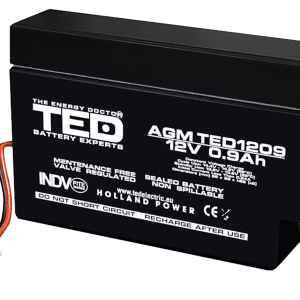 acumulator agm vrla 12v 09ah plumb acid 96x25x62 mm cu fir ted battery expert holland