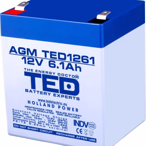 acumulator agm vrla 12v 61ah plumb acid 90x70x98 mm f2 terminal ted battery expert holland