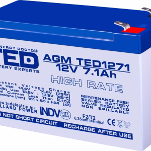 Battery 12V 7Ah 7.1Ah F2 AGMVRLA HighRate TEDElectric CSB Yuasa Ritar