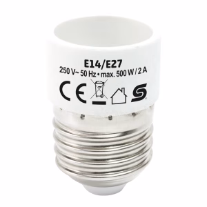 adaptor soclu e14 mama la mufa e27 tata 500w 2a alb home