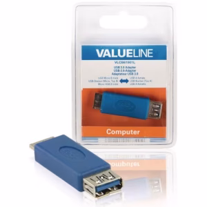 adaptor usb 30 micro usb b tata 30 usb a mama 30 albastru valueline