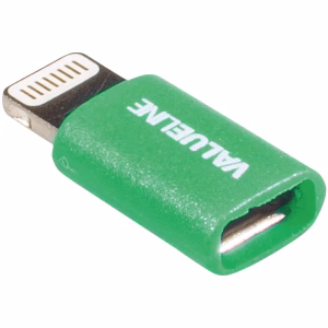 adaptor usb lightning tata micro usb mama verde valueline