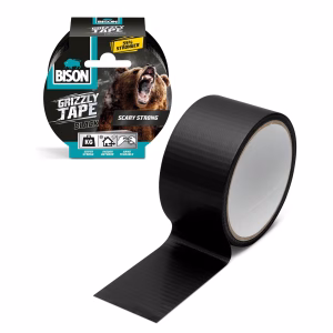 banda adeziva intarita cu material bison grizzly super strong neagra 10m