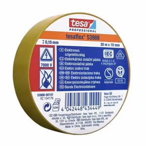 banda adeziva izolatoare 19mm x 20m galben tesa t 53988 101