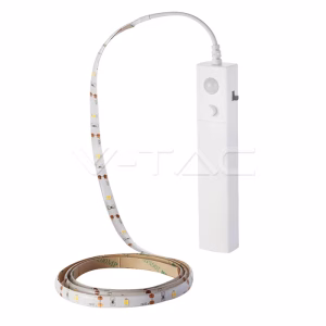 banda led 2835 24w 1m 2700k cu senzor de miscare si alimentare baterii 4x aaa v tac