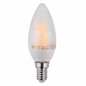 bec cu filament led e14 4w 6400k alb rece sticla mata v tac