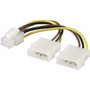 cablu adaptor 2x molex 525 la p6 pci express 6 pini 015m goobay