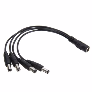cablu adaptor cu mufa dc 21x55 mm 1x mama la 4x tata pentru camere supraveghere