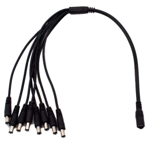 cablu adaptor cu mufa dc 21x55 mm 1x mama la 8x tata pentru camere supraveghere