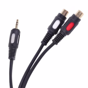 cablu adaptor jack tata 35 mm la 2x rca mama 25cm dublu ecranat cabletech