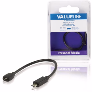 cablu adaptor mhl mama mhl siii tata micro usb 11 pini 02m negru valueline