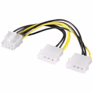 cablu adaptor pci express 8 pini la 2x molex 525 015m pentru alimentare placa video goobay