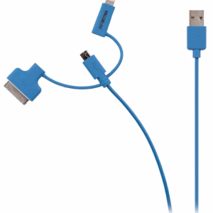 cablu alimentare si sincronizare albastru usb 20 micro usb adaptor lightning apple dock 30pini 1m cupru valueline