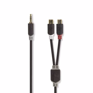 cablu audio adaptor jack 35 mm stereo tata 2x rca mama 02m nedis