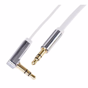 cablu audio auxiliar 1m jack 35 mm tata tata la 90 grade alb emos