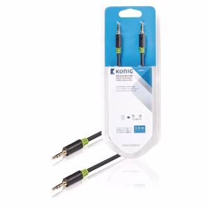 cablu audio ecranat jack stereo 35 mm tata tata 2m gri konig