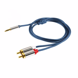 cablu audio hifi stereo jack 35 mm 2x rca 1m dublu ecranat home
