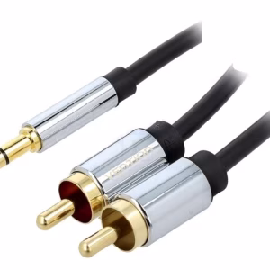 cablu audio jack 35 mm 2x rca 3m ecranat aurit vention bcfbi