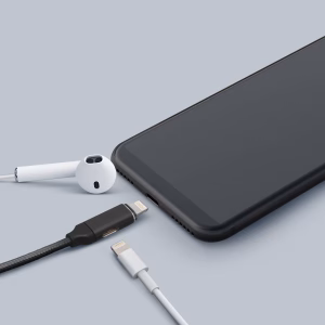 cablu de date 2in1 ipad iphone lightning 1m 2a negru delight