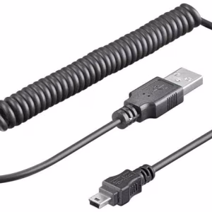 cablu de date usb a tata mini usb b tata spiralat 1m goobay