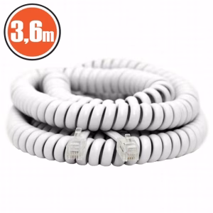 cablu receptor telefon spiralat 4p 4c 36m alb rj10 cca