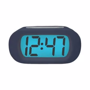 ceas cu alarma afisaj lcd albastru quartz 3x aaa