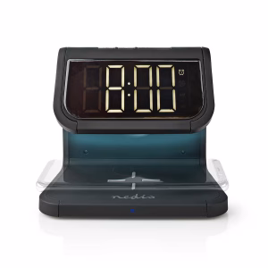 ceas cu alarma nedis incarcator wireless qi lumina multicolora negru