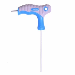 cheie negativa tip t 6mm 150mm din otel crom vanadiu maner cauciuc antiderapant soft touch mega 48606