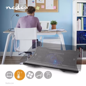 cooler laptop nedis 1 ventilator max 17 led 1x usb negru