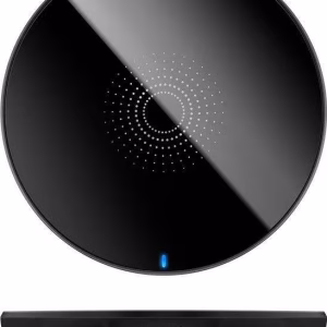 incarcator fara fir wireless 5w negru pentru telefoane inteligente si dispozitive standard qi goobay