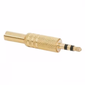 mufa 35 mm stereo tata metal aurit cu protector cablu