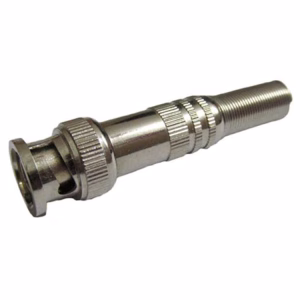 mufa bnc tata cu protector cablu capac metal fixare rapida cu surub pin aurit