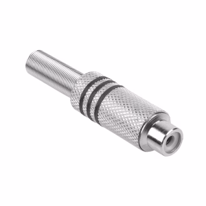 mufa rca mama metal nichel inel negru 1buc