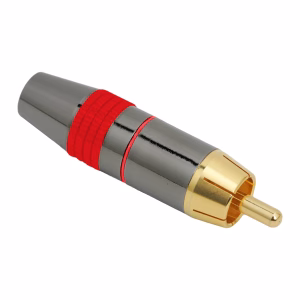 mufa rca tata contact aurit cablu 8mm inel rosu