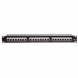 patch panel 24 porturi rj45 ftp cat5e montabil in rack 19 1u sertizare krone 110 pbpp33
