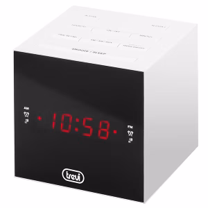radio cu ceas si alarma display cu led rc 855c alb trevi