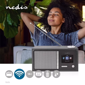 radio cu internet fm bluetooth telecomanda 18w negru nedis