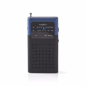 radio fm de buzunar negru albastru 15w nedis
