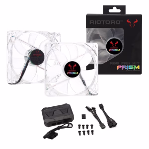 set controller 2 ventilatoare riotoro prism 120mm iluminare rgb frgb256 168x