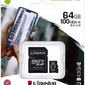 card microsd kingston 64gb clasa 10 cu adaptor sd