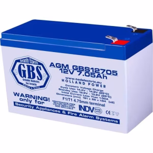 acumulator agm vrla 12v 705ah plumb acid pentru sisteme de securitate 151x65x95 mm f1 terminal gbs12705f1