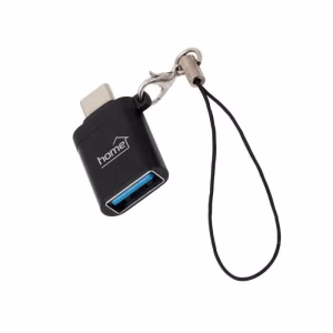 adaptor convertor mufa tata usb c30 mufa mama usb a 60w 3a metal negru usbca3 home