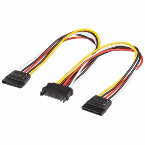cablu adaptor de alimentare pc y sata 1x tata 2x mama 02m goobay 95114