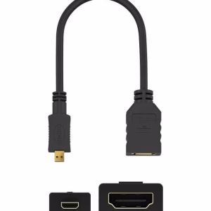 cablu adaptor micro hdmi tata hdmi mama 15cm v20 4k 60hz 2160p gopro raspberry pi goobay 58683