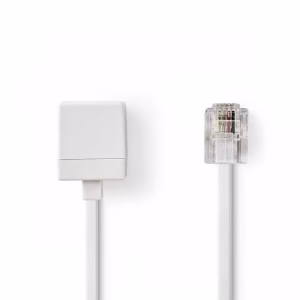 cablu extensie telefonie rj11 tata rj11 mama 10m alb nedis