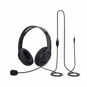 casca stereo multimedia 40mm cu microfon brat flexibil 35 mm jack 4 contacte cablu 2m hs mm01 hct