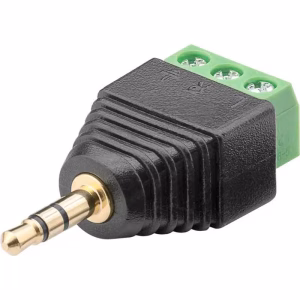 adaptor bloc terminal cu 3 pini tip regleta cu surub la jack 35 mm tata 3 pini stereo goobay 76745