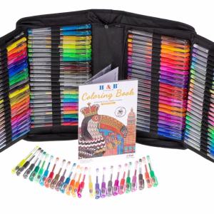 Set 242 piese, Pixuri cu gel multicolor + Rezerve + Carte de colorat + Penar