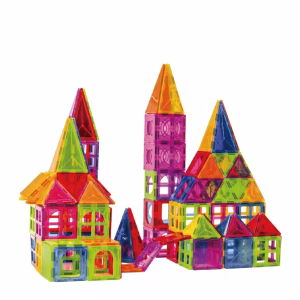 100-piece magnetic building block set, Flippy, magnetic bricks, large, geometric shapes, 3 years old, ABS,